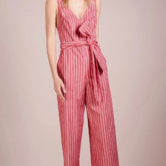 Club Monaco Pink Striped Jumpsuit - Picture 1 of 4